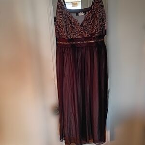 Teeze Me Burgundy Lace Maxi Dress